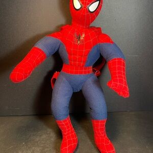 Spider-Man Plush Backpack With Zipper Pocket And Adjustable Straps T81